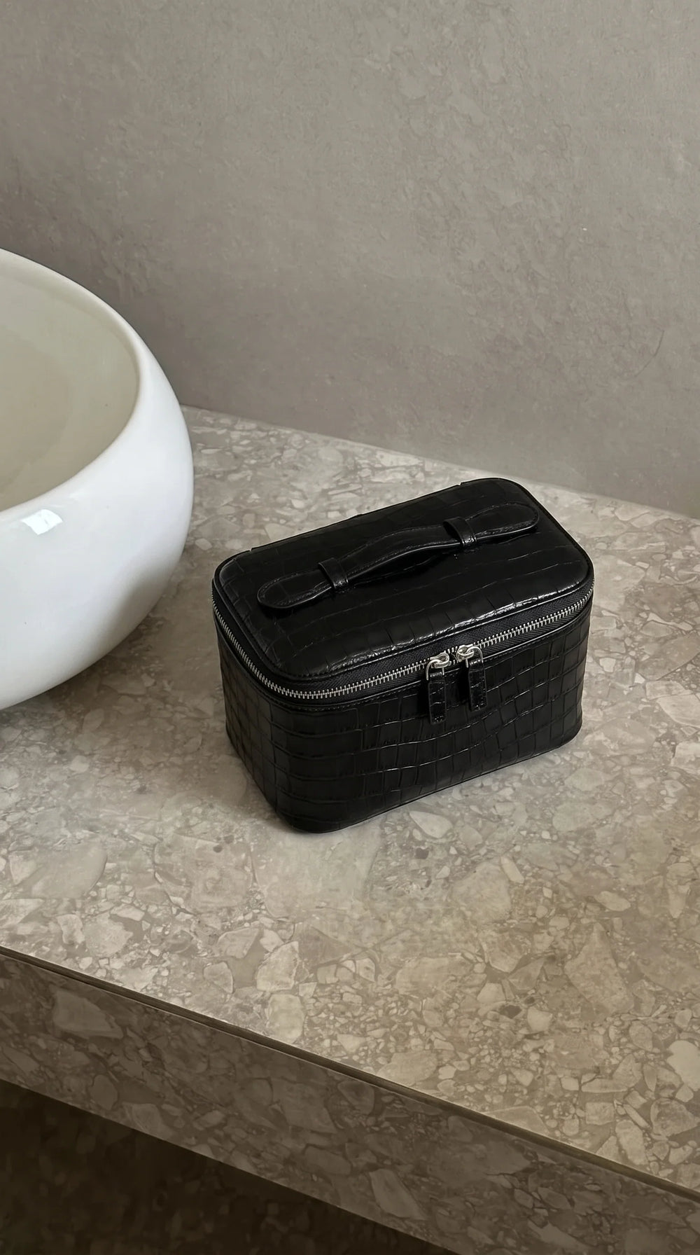 Black Croc Vanity Case