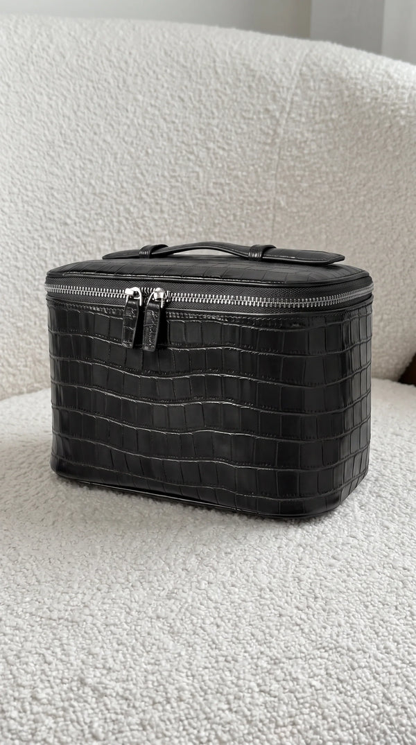 Black Croc Vanity Case