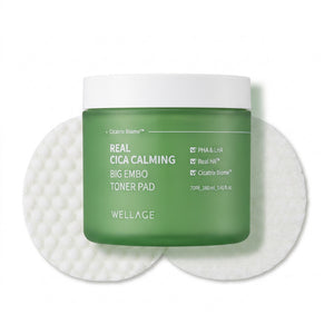 WELLAGE Real Cica Calming Big Embo Toner Pad 70Pads
