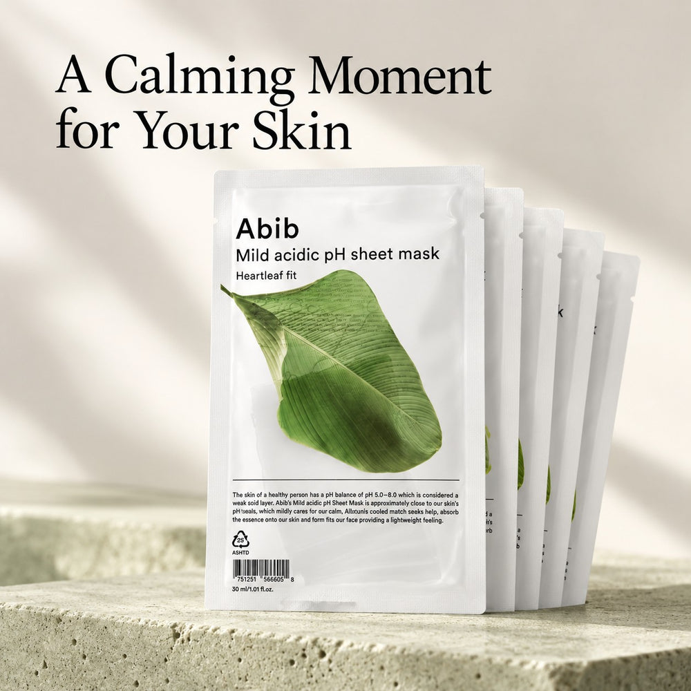 Abib Mild Acidic pH Sheet Mask Heartleaf Fit 10 Sheets
