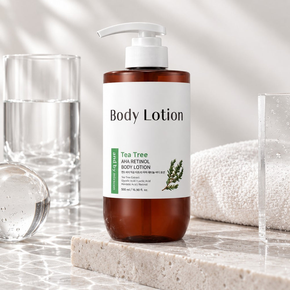 and by mixsoon Tea Tree AHA Retinol Body Lotion 500ml