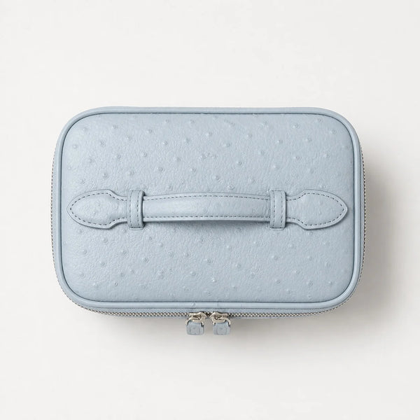 Baby Blue Ostrich Vanity Case