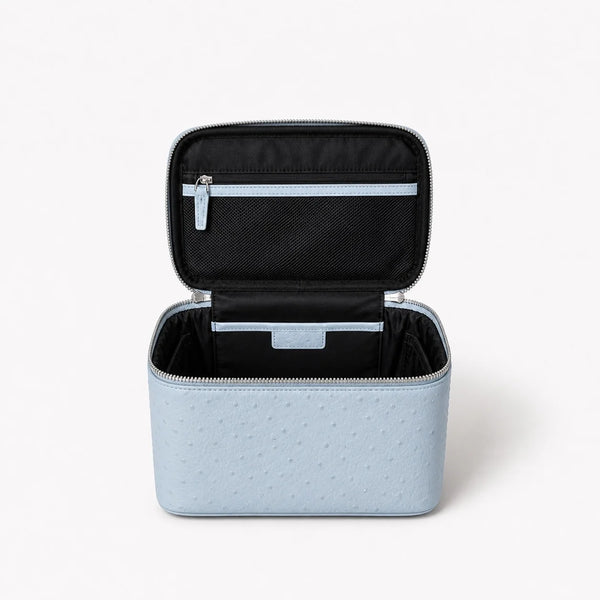 Baby Blue Ostrich Vanity Case