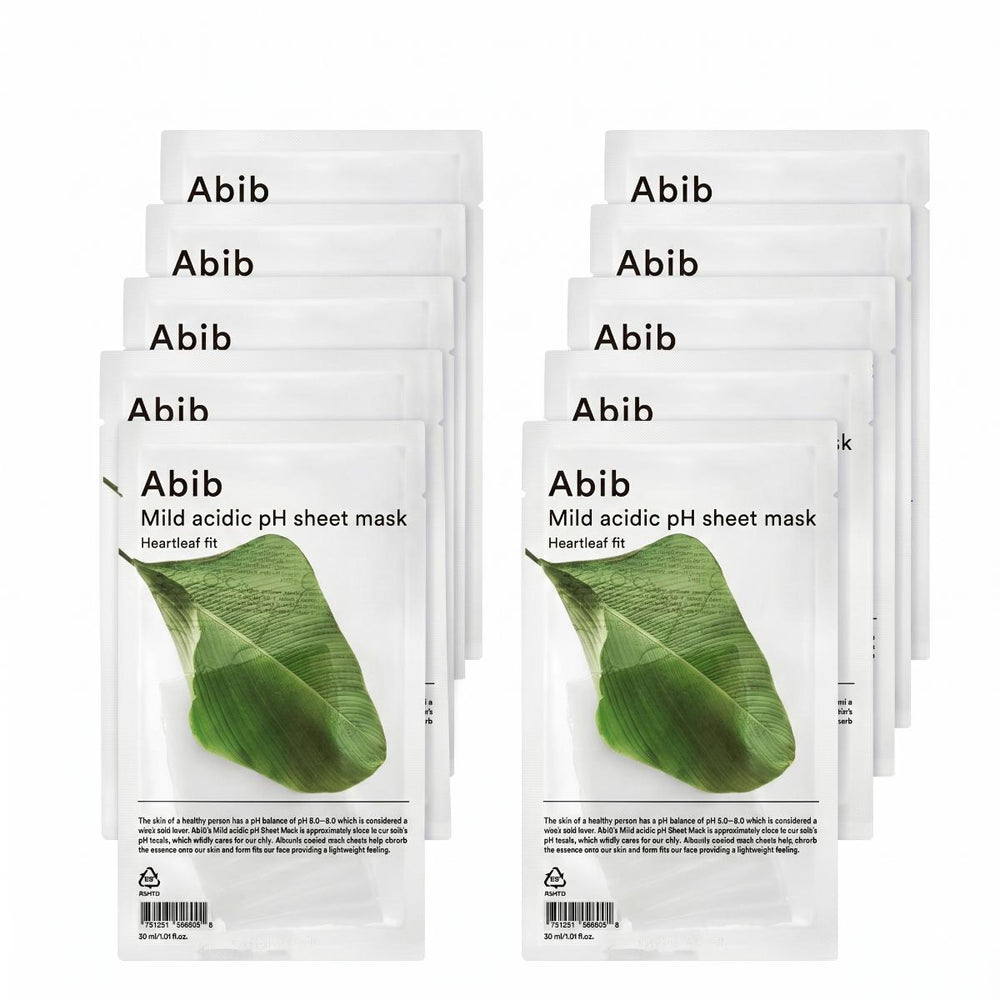 Abib Mild Acidic pH Sheet Mask Heartleaf Fit 10 Sheets