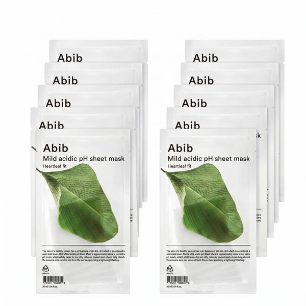 Abib Mild Acidic pH Sheet Mask Heartleaf Fit 10 Sheets