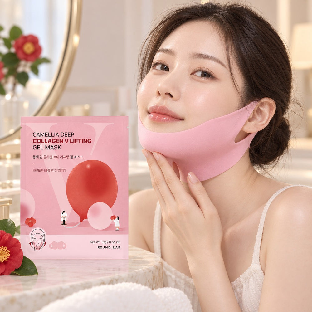 ROUND LAB Camellia Deep Collagen V Lifting Gel Mask 4 Sheets
