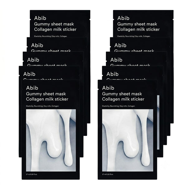 Abib Gummy Sheet Mask Collagen Milk Sticker 10 Sheets